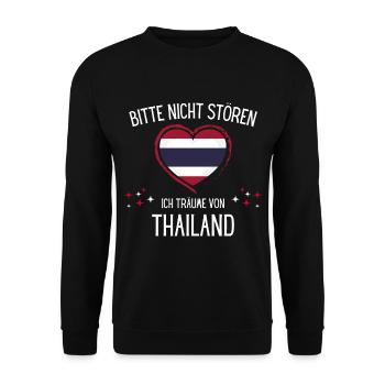 Bitte nicht stören ich träume von Thailand - Unisex Pullover - Schwarz - Vorne - Alina (178cm) & Michal (187cm)