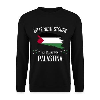 Bitte Nicht Stören Ich Träume Von Palästina - Unisex Pullover - Schwarz - Vorne - Alina (178cm) & Michal (187cm)