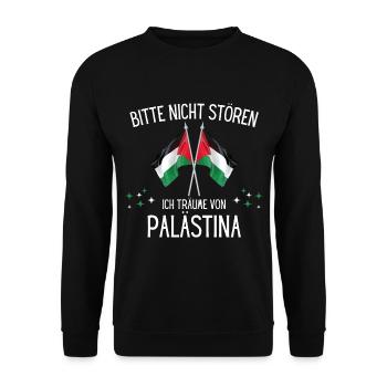 Bitte Nicht Stören Ich Träume Von Palästina - Unisex Pullover - Schwarz - Vorne - Alina (178cm) & Michal (187cm)