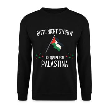 Bitte Nicht Stören Ich Träume Von Palästina - Unisex Pullover - Schwarz - Vorne - Alina (178cm) & Michal (187cm)