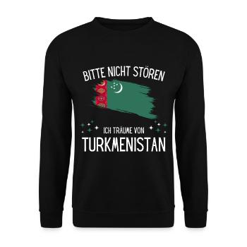Bitte nicht stören ich träume von Turkmenistan - Unisex Pullover - Schwarz - Vorne - Alina (178cm) & Michal (187cm)
