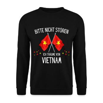 Bitte Nicht Stören Ich Träume Von Vietnam - Unisex Pullover - Schwarz - Vorne - Alina (178cm) & Michal (187cm)
