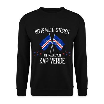 Bitte nicht stören ich träume von Kap Verde - Unisex Pullover - Schwarz - Vorne - Alina (178cm) & Michal (187cm)
