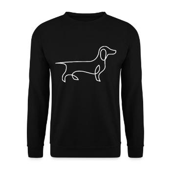 Le T-Shirt Teckel - Sweat-shirt Unisexe - noir - Devant - Alina (178cm) & Michal (187cm)