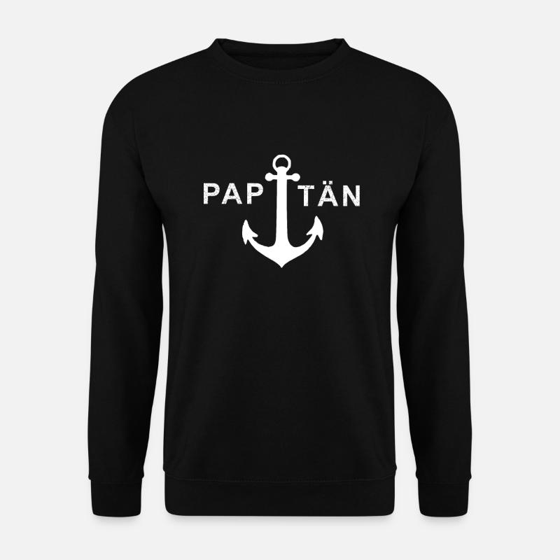 PAPITÄN - Vater - Anker - Geschenkidee - Unisex Pullover - Schwarz