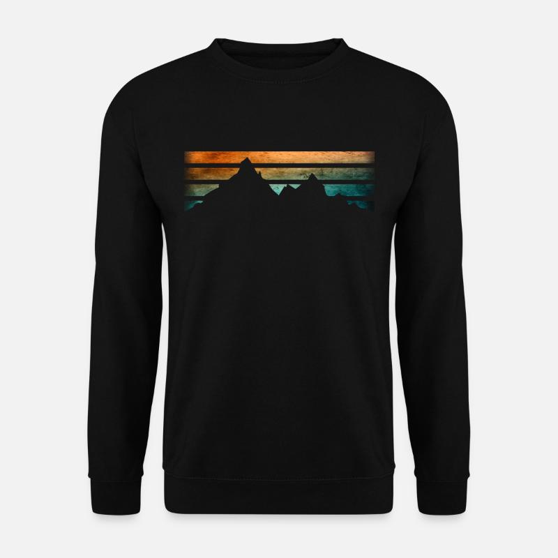 Mountains - Hiking - Retrostripes - Unisex Sweatshirt - black