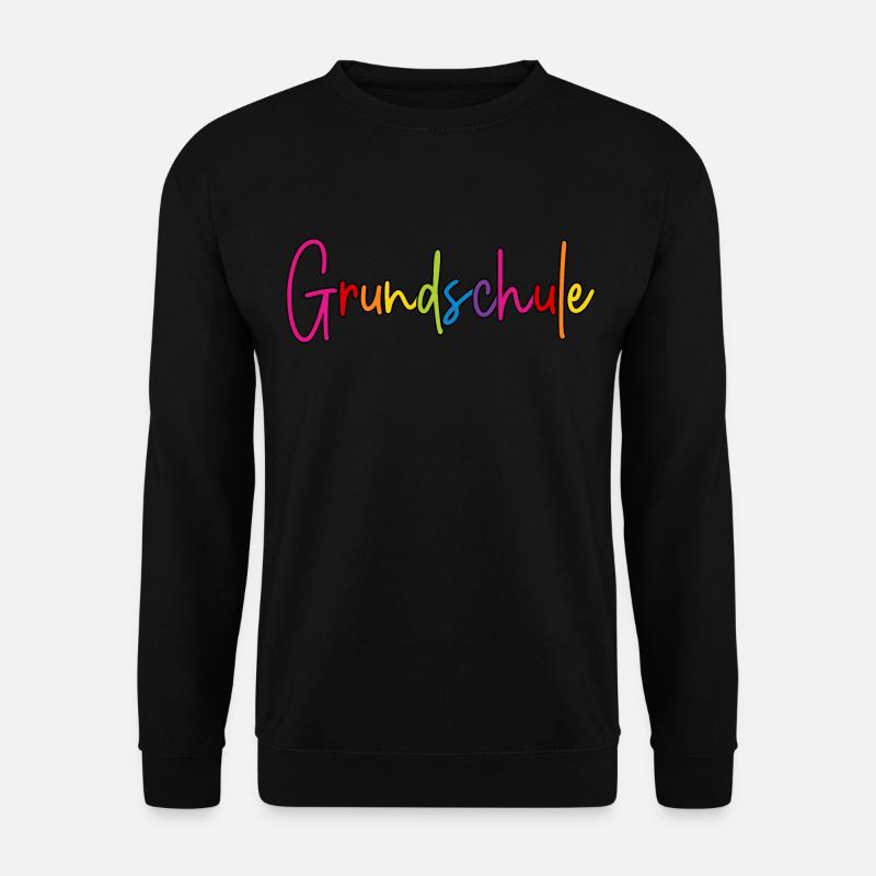 Grundschule Schrift bunt Regenbogen Farben - Unisex Pullover - Schwarz