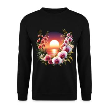 Orchid Sunset - Unisex Sweatshirt - black - Front - Alina (178cm) & Michal (187cm)