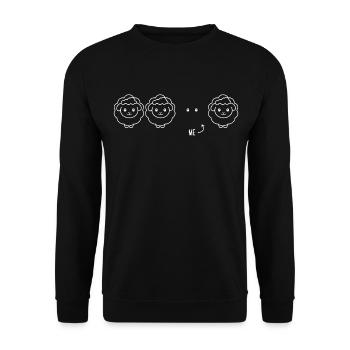 Funny Sheep - Eyes - Me - Black Sheep - Unisex Sweatshirt - black - Front - Alina (178cm) & Michal (187cm)