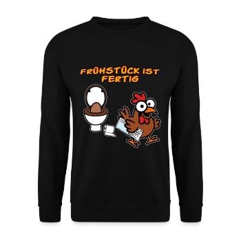 Chicken Makes Breakfast Funny Chickens - Unisex Sweatshirt - black - Front - Alina (178cm) & Michal (187cm)