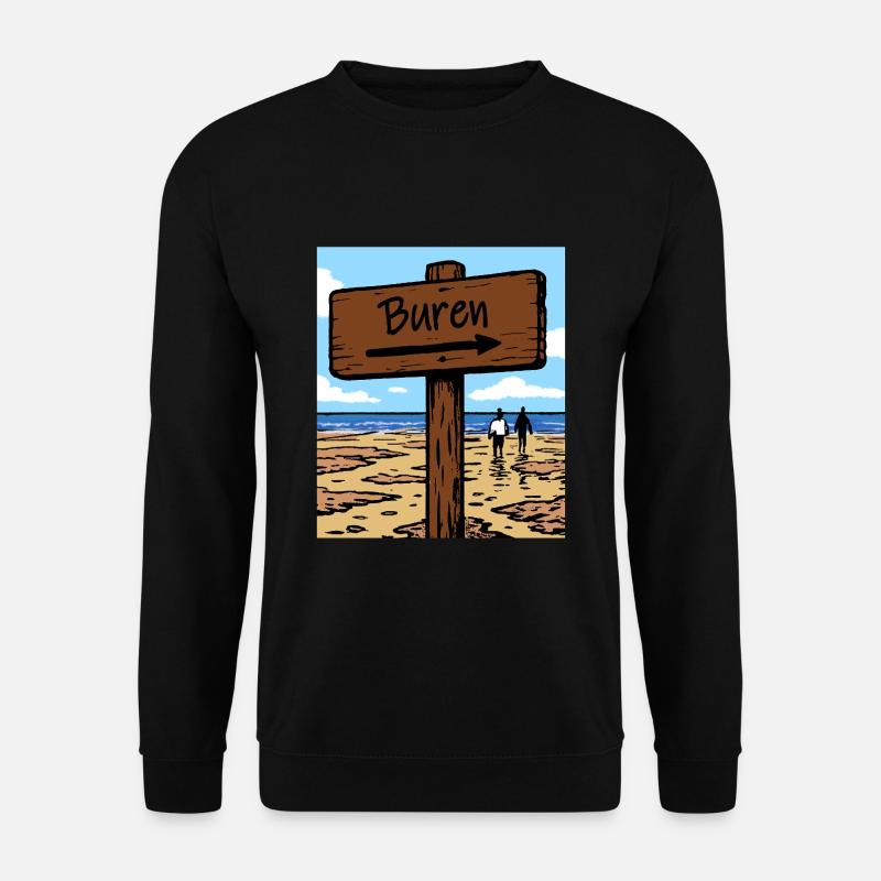 Buren Ameland Urlaubsort - Unisex Pullover - Schwarz