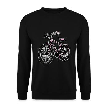 Rosa Fahrrad Frauen Mädchen - Unisex Pullover - Schwarz - Vorne - Alina (178cm) & Michal (187cm)