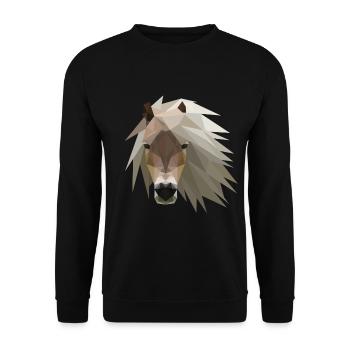 Pferd Pony - Unisex Pullover - Schwarz - Vorne - Alina (178cm) & Michal (187cm)