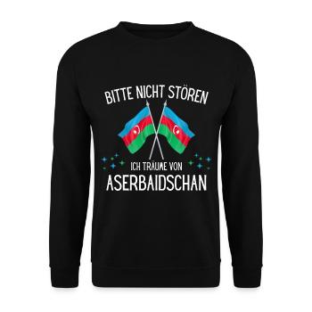 Bitte Nicht Stören Ich Träume Von Aserbaidschan - Unisex Pullover - Schwarz - Vorne - Alina (178cm) & Michal (187cm)