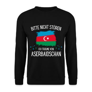 Bitte Nicht Stören Ich Träume Von Aserbaidschan - Unisex Pullover - Schwarz - Vorne - Alina (178cm) & Michal (187cm)