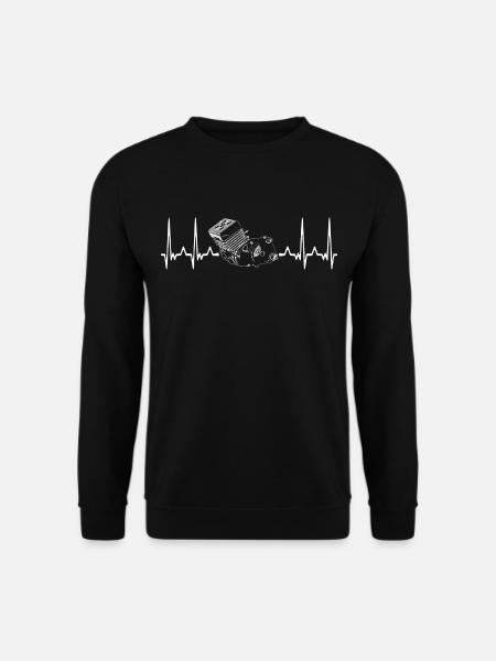 Simson S51 Motor M54 - M541 - Heartbeat - Unisex Pullover - Schwarz
