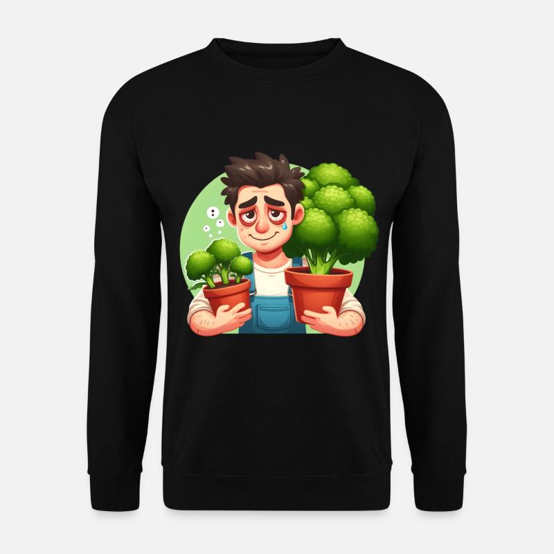 Exhausted gardener with broccoli - Unisex Sweatshirt - black