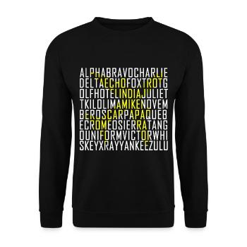 Pilot Aircraft Morse Alphabet Air Traffic Controller Radio - Unisex Sweatshirt - black - Front - Alina (178cm) & Michal (187cm)