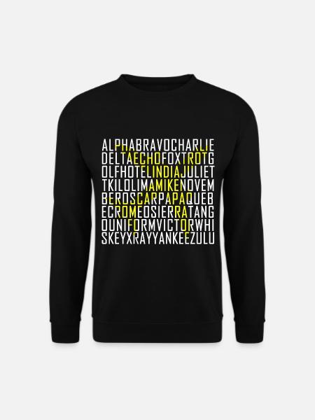Pilot Flugzeug Morse Alphabet Fluglotse Funker - Unisex Pullover - Schwarz