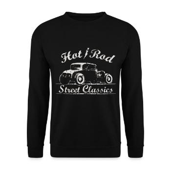 Cooler Hot Rod - Auto Street Classics - Unisex Pullover - Schwarz - Vorne - Alina (178cm) & Michal (187cm)