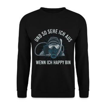 Lustiger Taucher Spruch Gerätetauchen Witz Tauchen - Unisex Pullover - Schwarz - Vorne - Alina (178cm) & Michal (187cm)