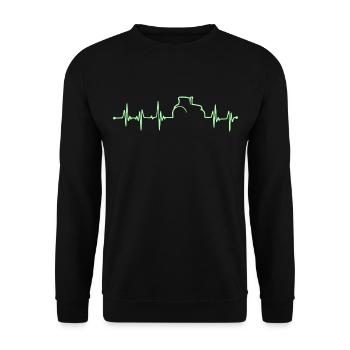 Heartbeat - Bauer - Edition green - Unisex Sweatshirt - black - Front - Alina (178cm) & Michal (187cm)