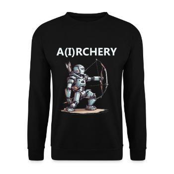 Bogenschütze - Unisex Pullover - Schwarz - Vorne - Alina (178cm) & Michal (187cm)