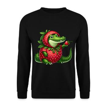 Crocodile en costume de fraise - Sweat-shirt Unisexe - noir - Devant - Alina (178cm) & Michal (187cm)