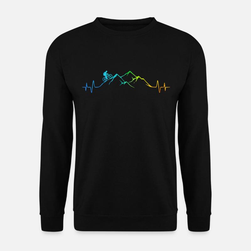 Mountainbiker - Berg - Colorful - MTB - Heartbeat - Unisex Pullover - Schwarz