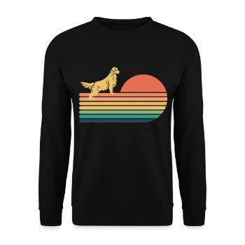 Golden Retriever Dog Retro Vintage - Unisex Sweatshirt - black - Front - Alina (178cm) & Michal (187cm)