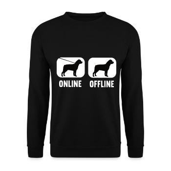 Online Offline Rottweiler Rottie Rottieowner - Unisex Sweatshirt - black - Front - Alina (178cm) & Michal (187cm)