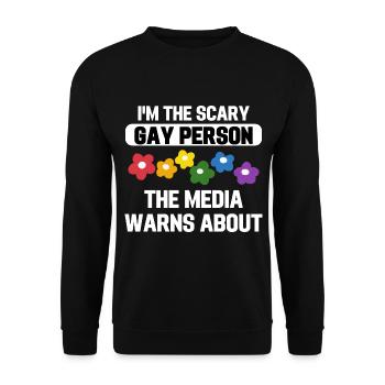 Rainbow Flowers Gay Pride Funny Gift LGBT - Unisex Sweatshirt - black - Front - Alina (178cm) & Michal (187cm)