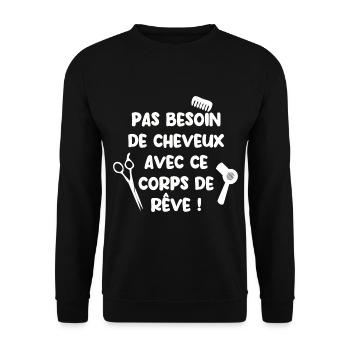 Pas besoin de cheveux avec ce corps de rêve - Sweat-shirt Unisexe - noir - Devant - Alina (178cm) & Michal (187cm)