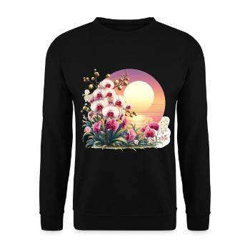Orchid Sunset - Unisex Sweatshirt - black - Front - Alina (178cm) & Michal (187cm)