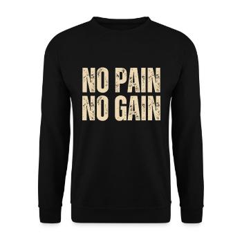 PAS DE DOULEUR - PAS DE GAİN - FITNESS - ENTRAÎNEMENT - GYM - Sweat-shirt Unisexe - noir - Devant - Alina (178cm) & Michal (187cm)