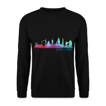 London Skyline - Unisex Pullover - Schwarz - Vorne - Alina (178cm) & Michal (187cm)