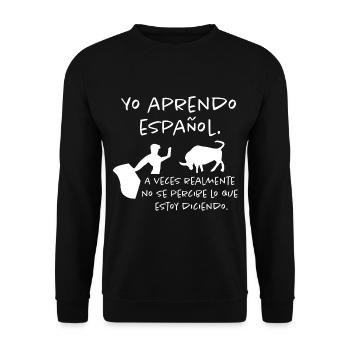 Ich lerne Spanisch - Unisex Pullover - Schwarz - Vorne - Alina (178cm) & Michal (187cm)