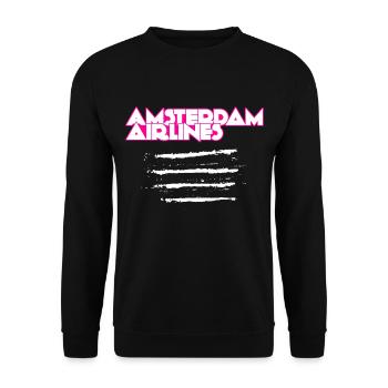 Amsterdam Airlines - Unisex Sweatshirt - black - Front - Alina (178cm) & Michal (187cm)