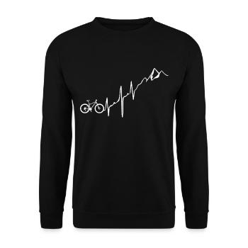 Heartbeat - Herzschlag - Fahrrad - MTB - Unisex Pullover - Schwarz - Vorne - Alina (178cm) & Michal (187cm)