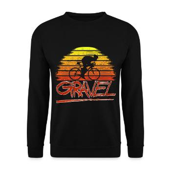 Gravel Cycling Bicycle Road Bike Mountain Bike Biker - Unisex Sweatshirt - black - Front - Alina (178cm) & Michal (187cm)