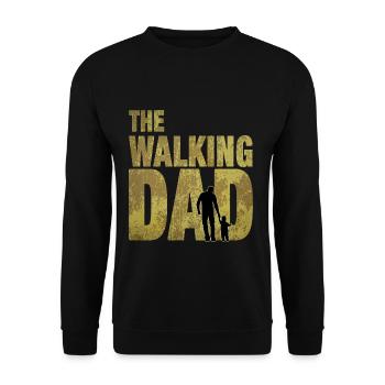 The Walking Dad stolzer Vater Papa Daddy Lustig - Unisex Pullover - Schwarz - Vorne - Alina (178cm) & Michal (187cm)
