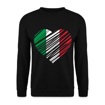 Italien Herz - Unisex Pullover - Schwarz - Vorne - Alina (178cm) & Michal (187cm)