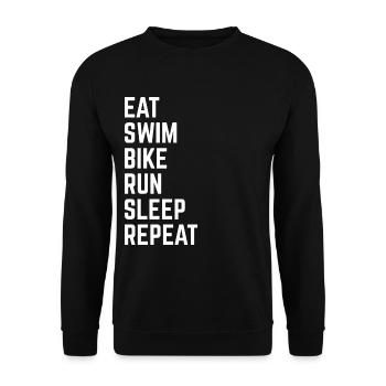 SWIM BIKE RUN - Sweat-shirt Unisexe - noir - Devant - Alina (178cm) & Michal (187cm)