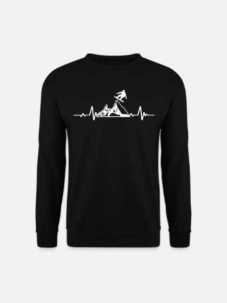Snowboarder Lover Snowboarden EKG Snowboard - Unisex Pullover - Schwarz