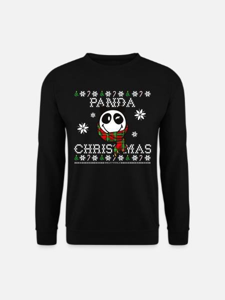 SmileyWorld Lächelnder Panda Weihnachten - Unisex Pullover - Schwarz