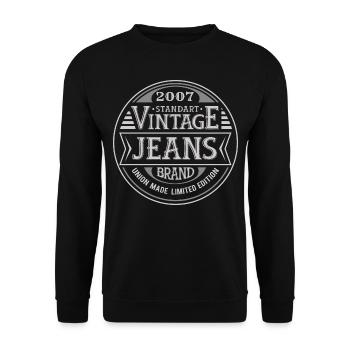 17th Anniversary Vintage Made in 2007 Retro - Unisex Sweatshirt - black - Front - Alina (178cm) & Michal (187cm)