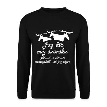 Ich lerne Schwedisch - Unisex Pullover - Schwarz - Vorne - Alina (178cm) & Michal (187cm)