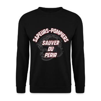 Sapeurs-pompiers - Sweat-shirt Unisexe - noir - Devant - Alina (178cm) & Michal (187cm)