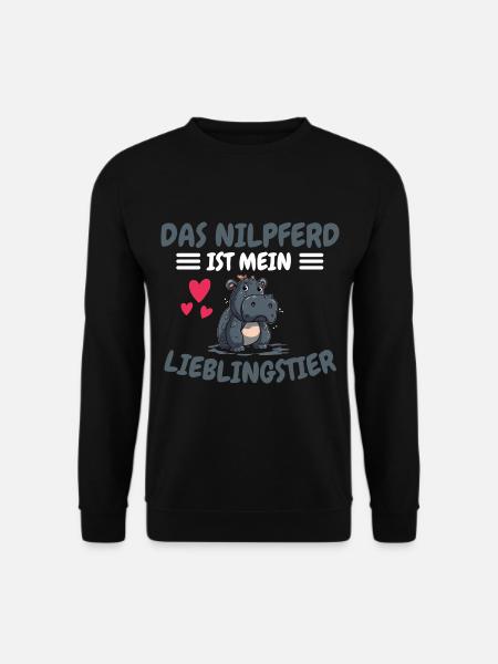 Nilpferd Lieblingstier Afrika Tier Geschenk Hippo - Unisex Pullover - Schwarz