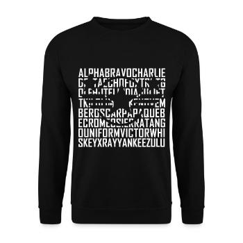 Alphabet Morse Code Military Amateur Radio Ham Pilot - Unisex Sweatshirt - black - Front - Alina (178cm) & Michal (187cm)